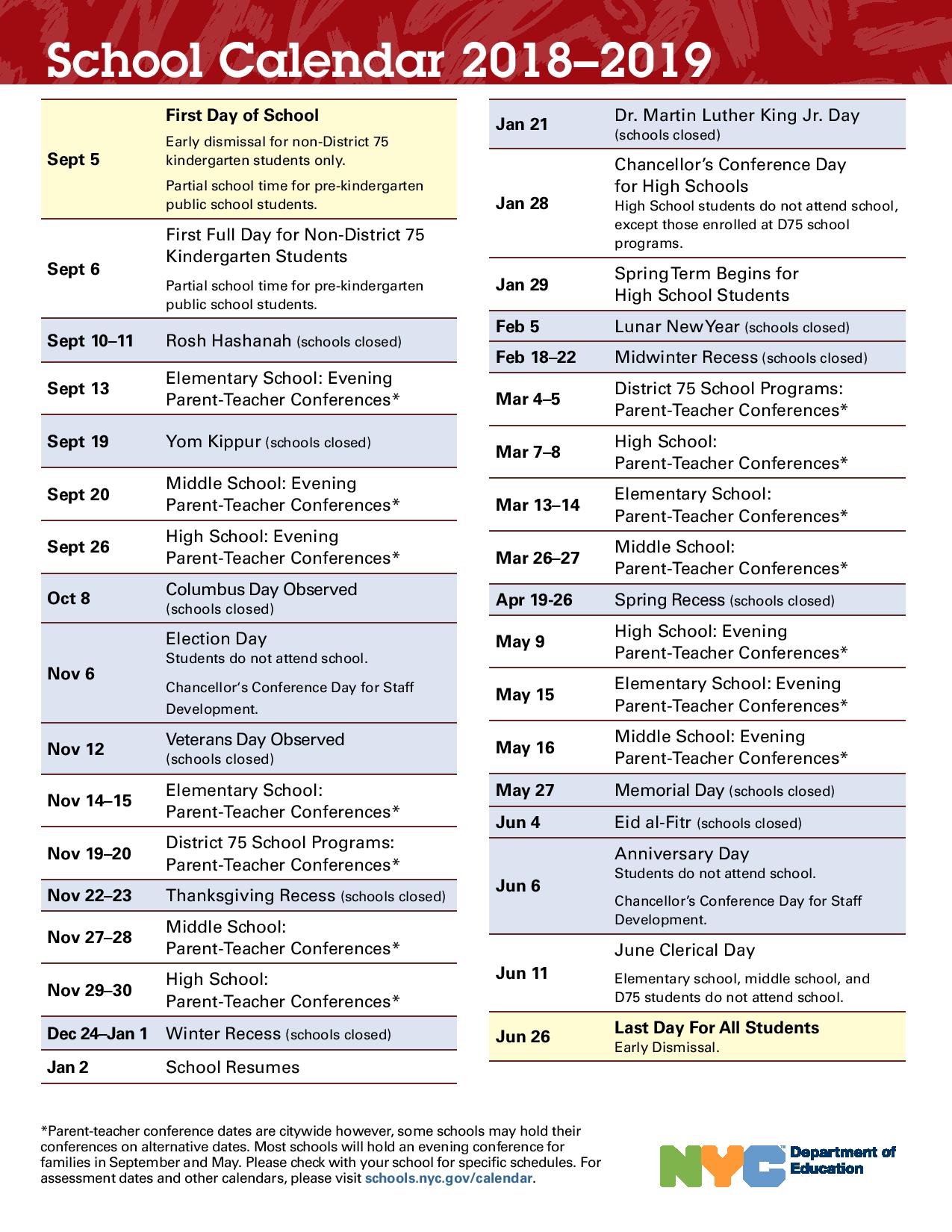 Nyc Doe Holiday Calendar 2020 21 Pdf → Waltery Learning Solution for